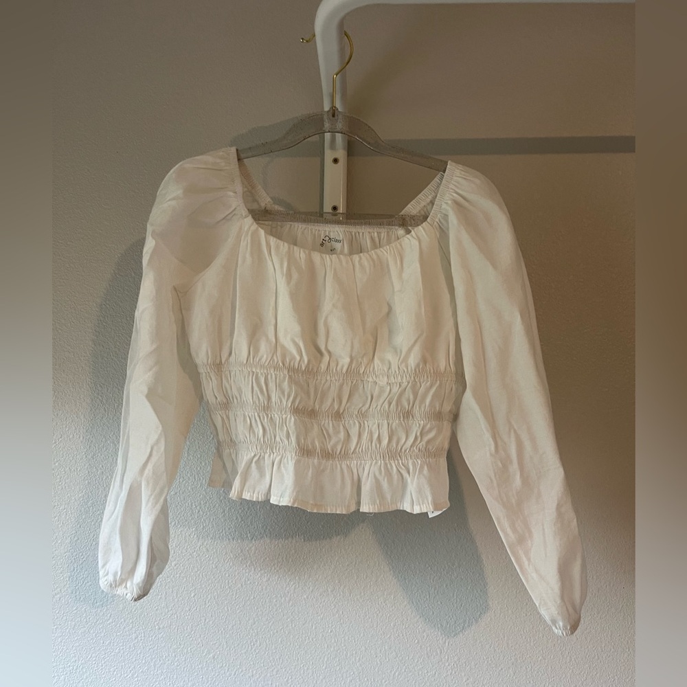 Elegant White Smocked girls top